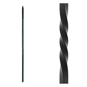 Stair Parts 44 in. x 5/8 in. Satin Black Double Twist Iron Baluster for Stair Remodel