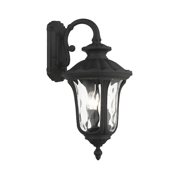 Livex Lighting Oxford 11 in. Textured Black Outdoor Wall Lantern