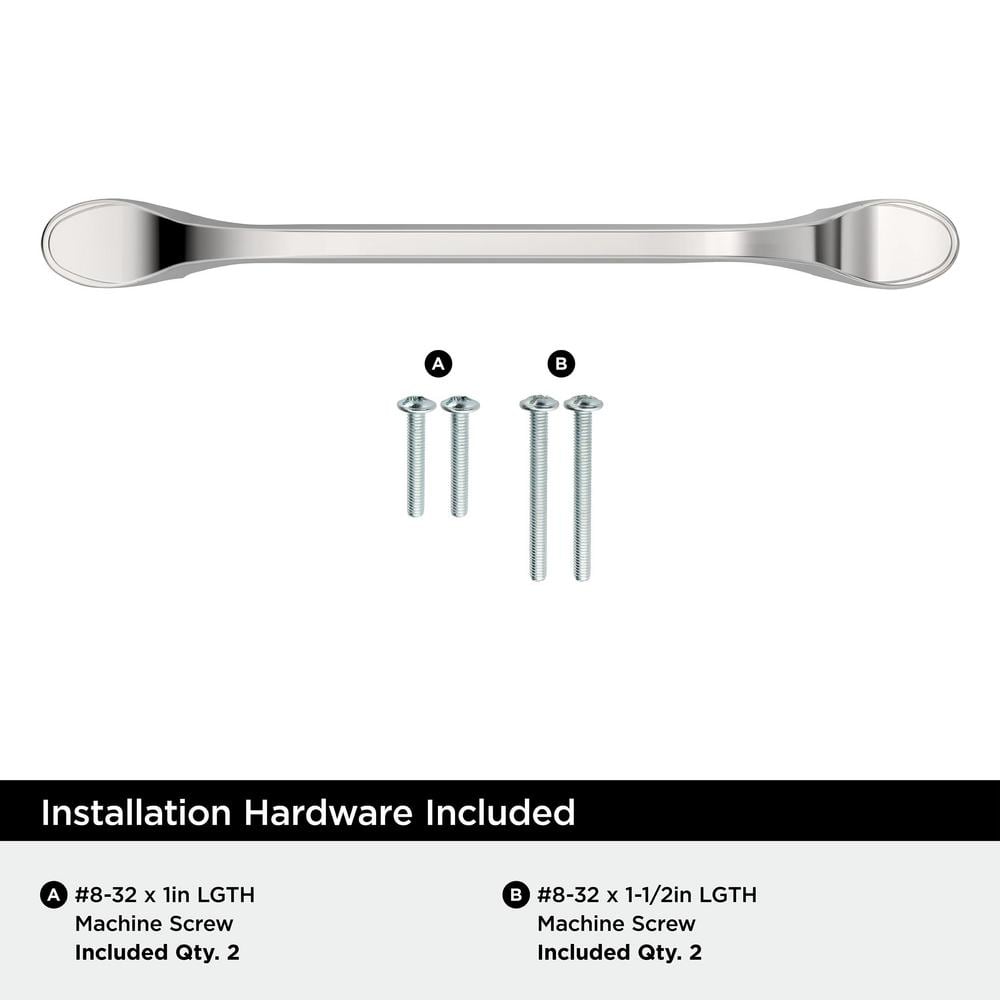 Ravino Polished Chrome 5-1/16 inch Cabinet Pull with Mounting Hardware