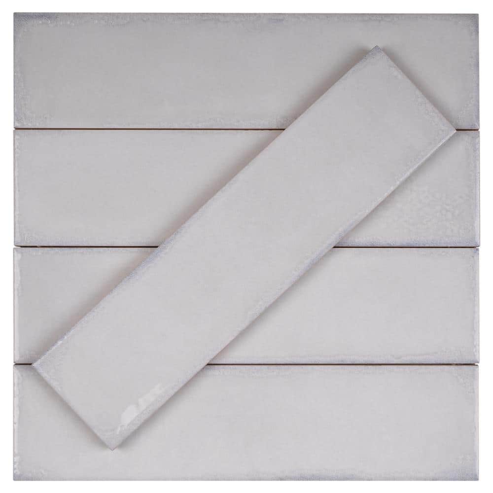 Blanco White Glossy Ceramic Subway Wall Tile 3" x 12"