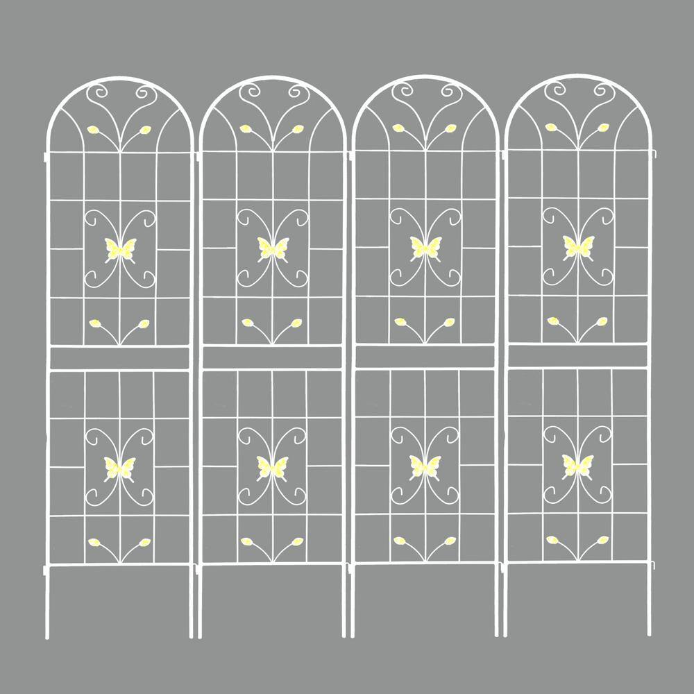 Zeus & Ruta 86 .7 in. H Iron 4 Pack Metal Garden Trellis Rustproof