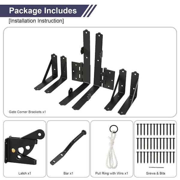 ZENFUN 2-Pack Anti-Sag Gate Kit – Durable Carbon Steel With 9ft Vinyl-Coated Cable – For Wood Fences, Gates & Outdoor Repairs