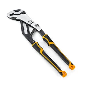 PITBULL Auto-Bite 8 in. V-Jaw Tongue and Groove Dual Material Grip Pliers With Quick Adjust Jaws