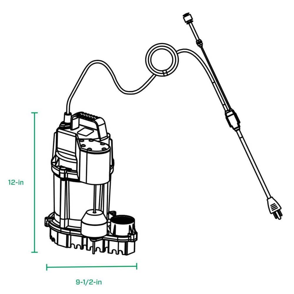 Zoeller 3/4 HP Cast Iron Vertical Float Switch Submersible Sump Pump