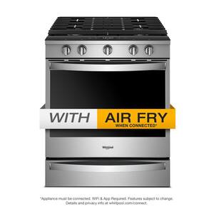 5.8 cu. ft. Smart Slide-In Gas Range with Air Fry, When Connected in Resistant Stainless Steel