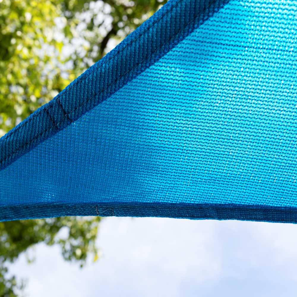 Blue Polyethylene Triangle Sun Shade Sail for Patio, 24' x 24' x 33.9'