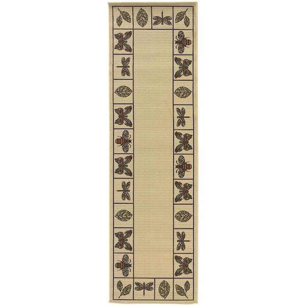 Home Decorators Collection Modesto Natural Multi 2 ft. x 8 ft. Indoor/Outdoor Patio Runner Rug