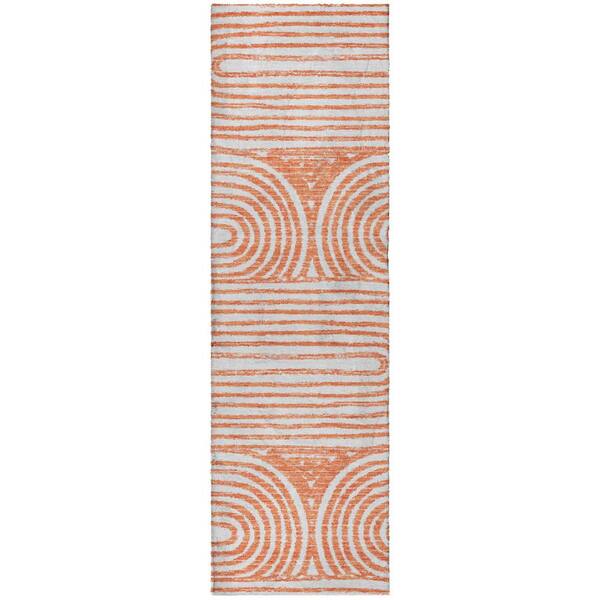 Dream Shag Premium Machine Washable Abstract ADS540 Salmon 2 ft. x 7 ft. Runner Rug