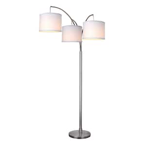 78 in. Height 3-Arc Floor Lamp - Brushed Nickel Finish