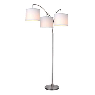 78 in. Height 3-Arc Floor Lamp - Brushed Nickel Finish