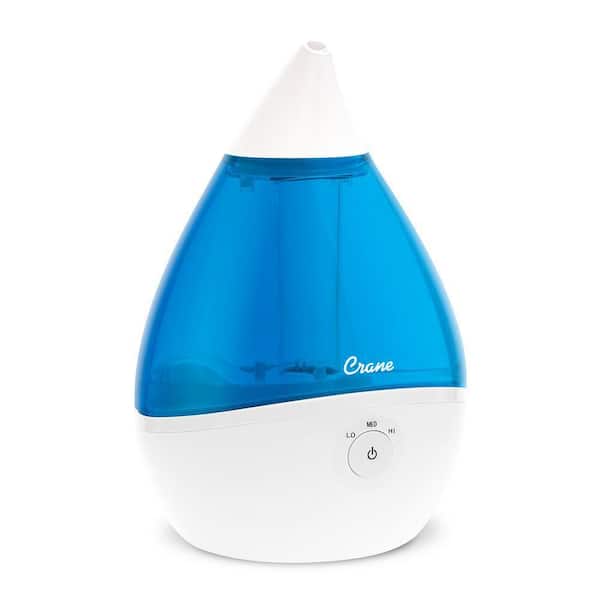 Crane 0.5 Gal. Droplet Ultrasonic Cool Mist Humidifier for Small to Medium Rooms up to 250 sq. ft. - Blue/White