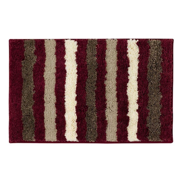 Bathtopia Dmitri Barn Red 16 in. x 24 in. Bath Rug