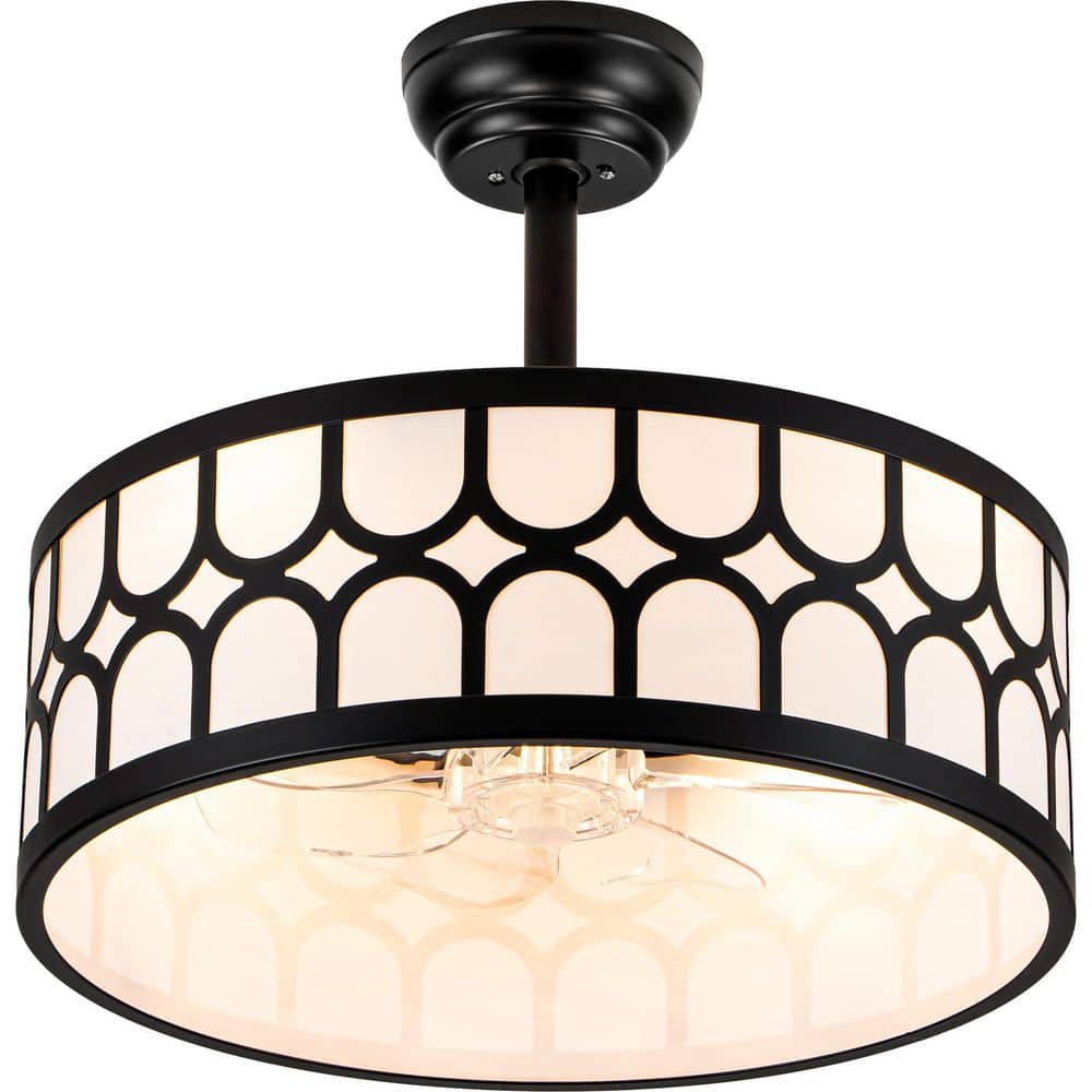 20 in. Indoor Black Downrod Standard Caged Ceiling Fan with Lights and Remote, 6 Speed Quiet DC Motor Boho Fandelier price history on PriceWatchPro