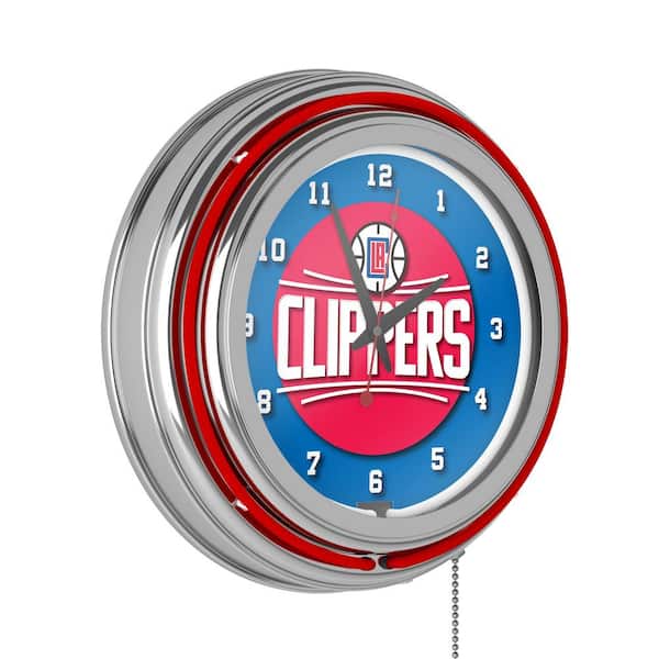 Unbranded Los Angeles Clippers Red Logo Lighted Analog Neon Clock