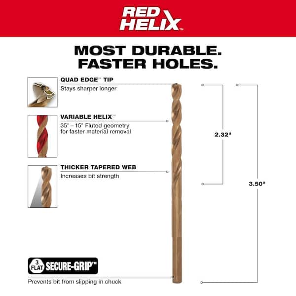 3/16 in. Cobalt Thunderbolt Twist Drill Bit