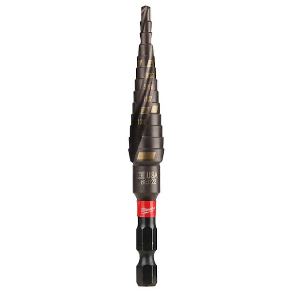 Milwaukee - SHOCKWAVE 1/8 in. - 1/2 in. #1 Impact-Rated Titanium Step Drill Bit (13-Steps)