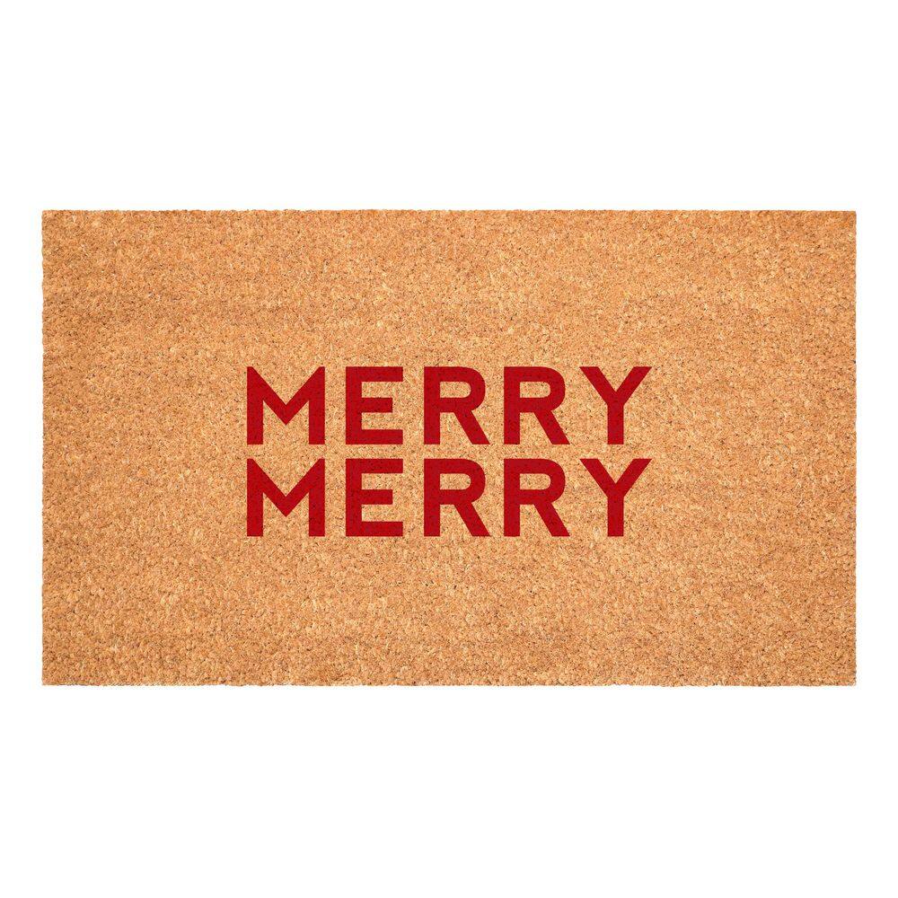 Red Modern Merry 17 in. X 29 inIndoor Outdoor Door Mat price history on PriceWatchPro