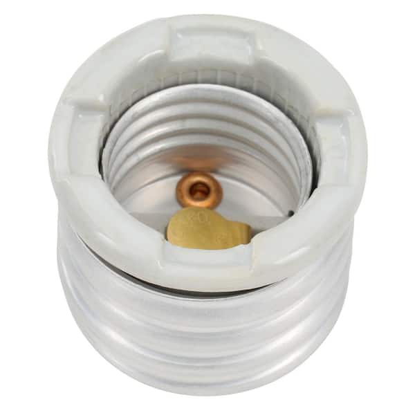 Leviton 660-Watt White Mogul to Medium Porcelain Lampholder Socket Adapter  R50-08681-000 - The Home Depot