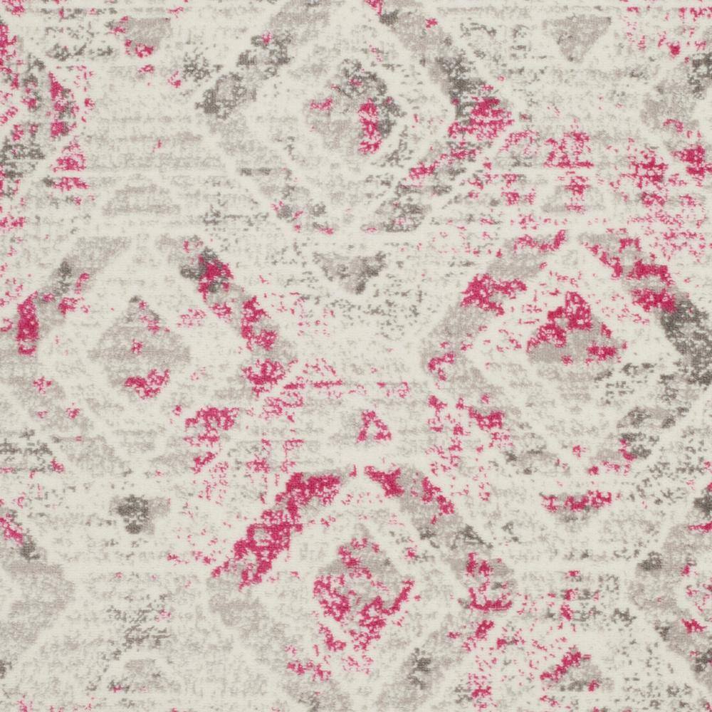 Ivory and Pink Medallion Synthetic 5' x 7' Area Rug