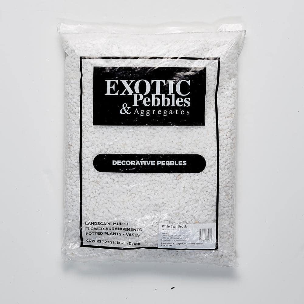 20 lbs. Bag of White Polished Natural Pebbles
