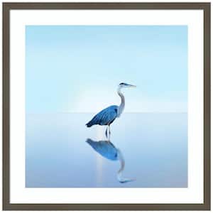 "Beachscape Heron II" by James McLoughlin 1 Piece Wood Framed Color Animal Photography Wall Art 25-in. x 25-in. .