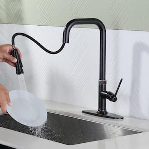 Single Handle Pull Down Sprayer Kitchen Faucet in Oil Rubbed Bronze