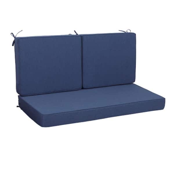 YLLN 48 x 24 in. Outdoor Loveseat Cushion Set-Waterproof, Fade-Resistant Patio Set Cushions with Hidden Zipper Navy Blue