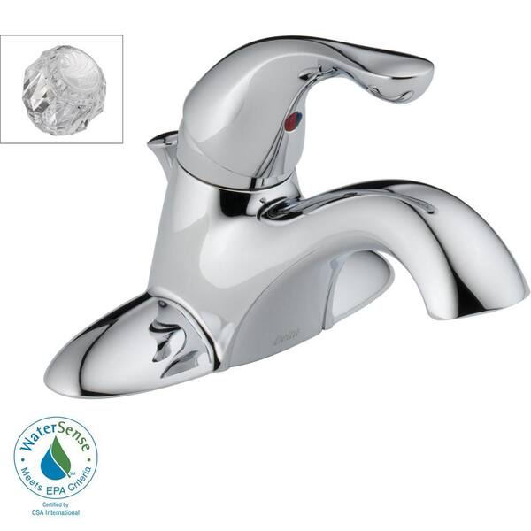 Delta Classic 4 in. Centerset 1-Handle Low-Arc Bathroom Faucet in Chrome