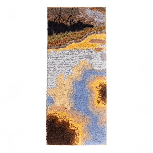GAURI KOHLI Farida Multicolored Tufted Framed Wall Art 12 in. x 28 in.