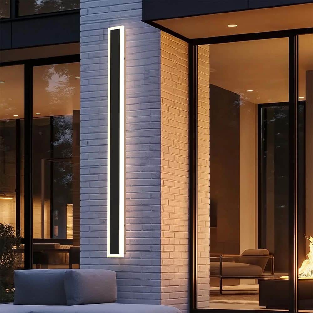 YANSUN 37 in. 1-Light Black Modern 3000/6000K Integrated LED