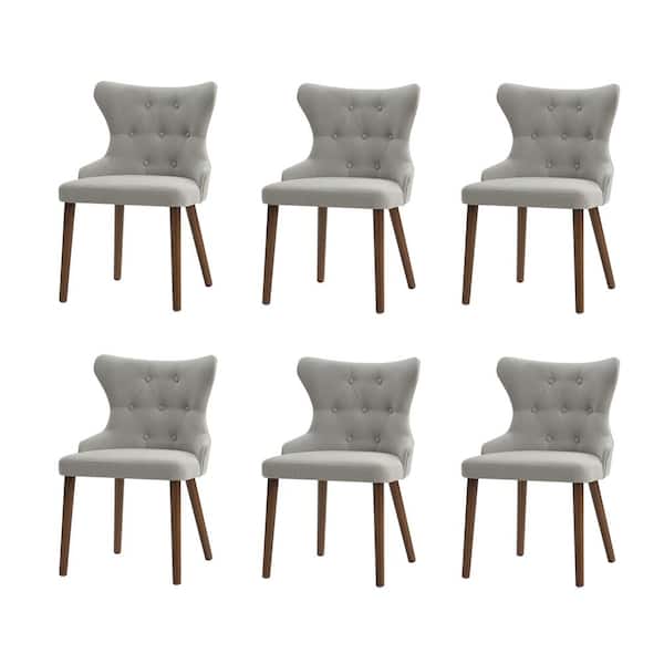 Susana Grey Mid-century modern Dining Chair with Button-tufted Set of 6