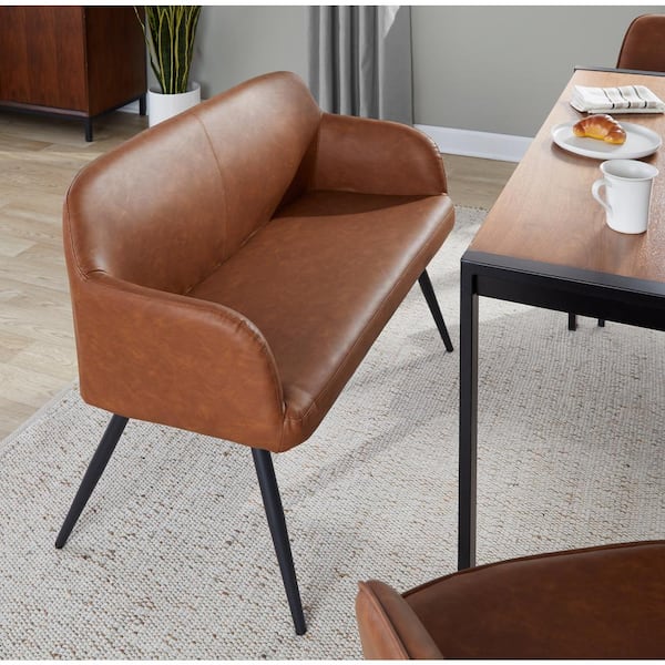 Leather high back dining bench discount