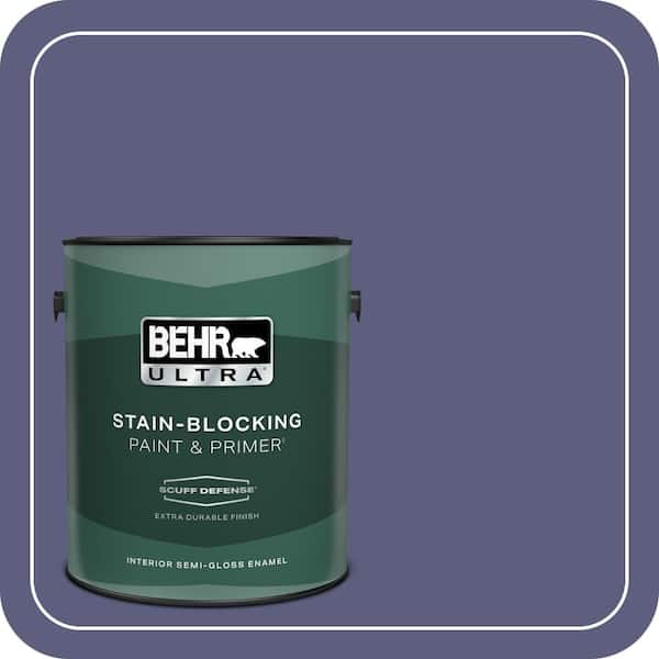 BEHR ULTRA 1 gal. #M550-7 Strong Iris Extra Durable Semi-Gloss Enamel Interior Paint & Primer