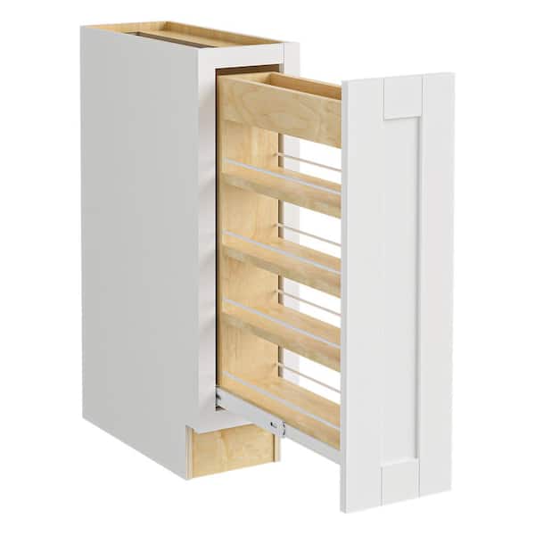 Washington Vesper White Plywood Shaker Assembled Pull Out Pantry Kitchen Cabinet Sft Cls 12 in W x 24 in D x 34.5 in H
