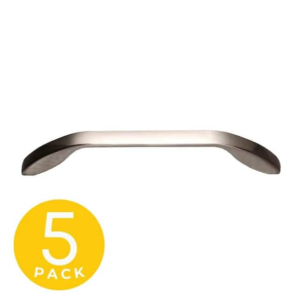 Gamma Series 6-1/4 in. (160 mm) Center-to-Center Modern Satin Nickel Cabinet Handle/Pull (5-Pack)