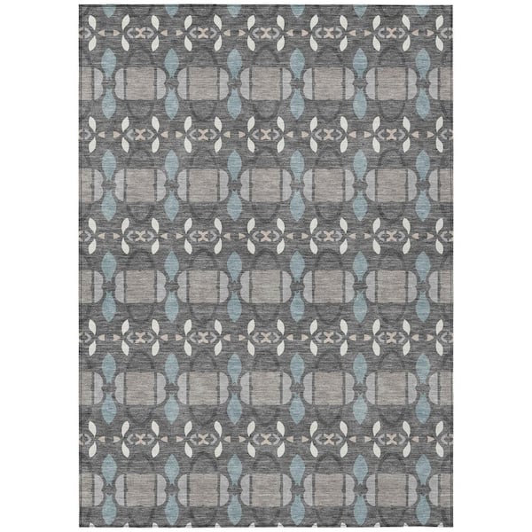 Chantille Machine Washable Indoor/Outdoor Abstract ACN2920 Gray 9 ft. x 12 ft. Area Rug