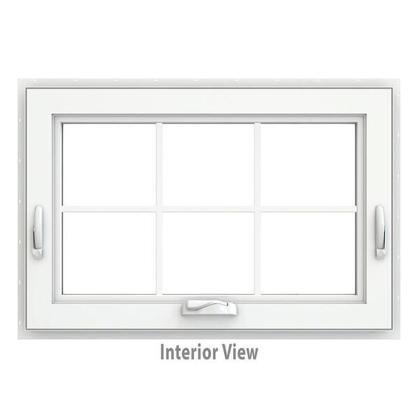 Jeld Wen 35 5 In X 23 5 In V 4500 Series White Vinyl Awning Window With Colonial Grids Grilles Thdjw140000307 The Home Depot