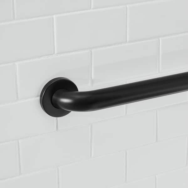 18 in. x 1-1/2 in. Concealed Screw ADA Compliant Grab Bar in Matte Black