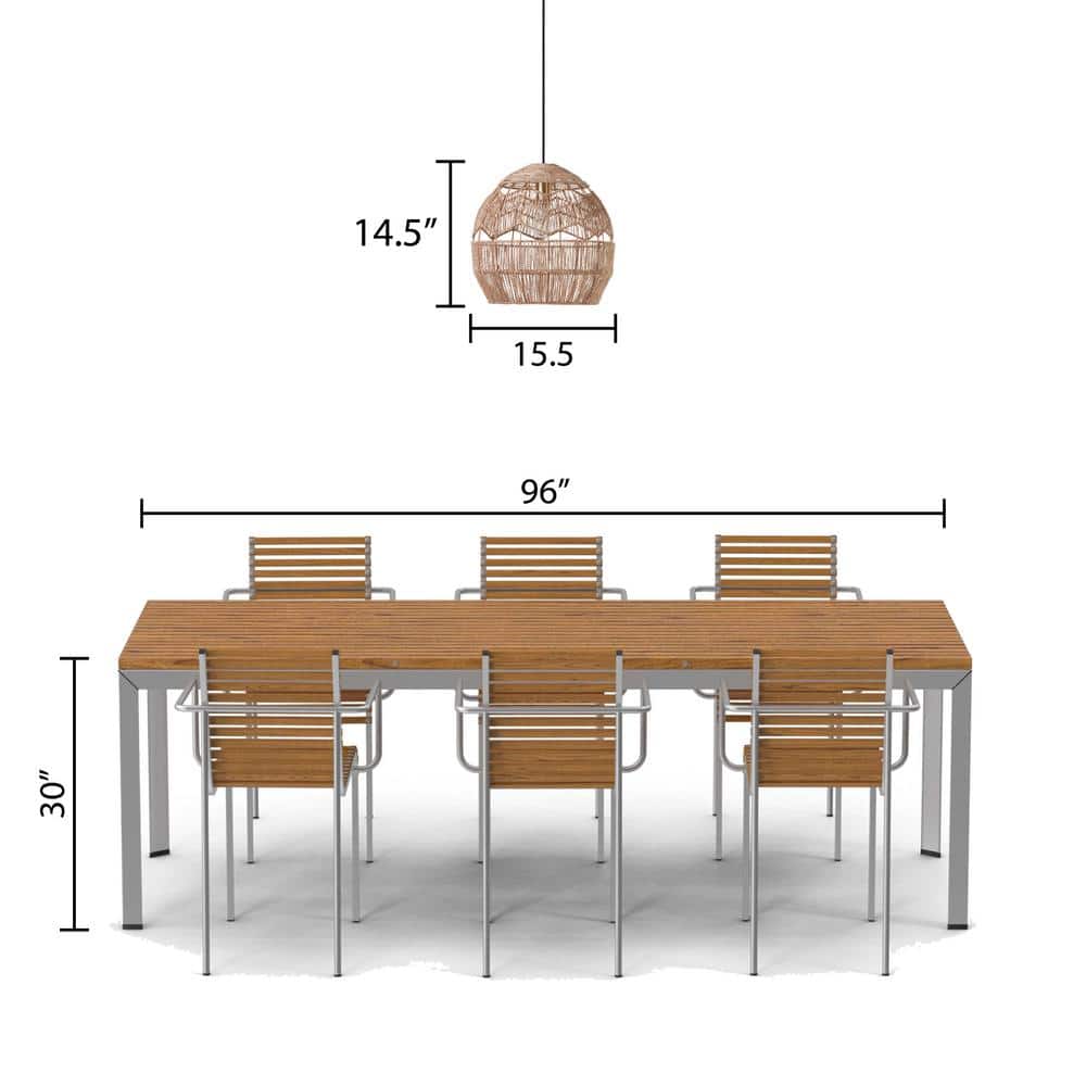 16" Bronze and Hemp LED Bowl Pendant Light