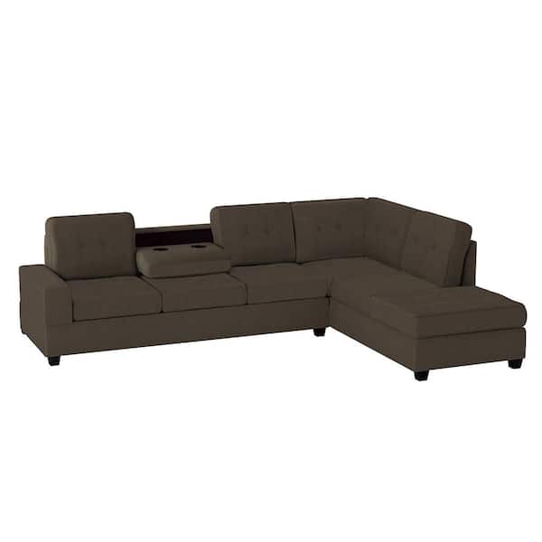 Microfiber Reversible Sectional Sofa