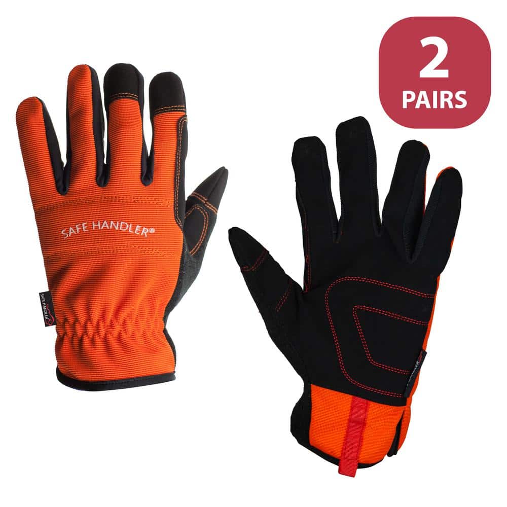 Safe Handler L/XL Polyurethane, High Visibility Gloves, High Visibility  Breathable Comfort, Fitted Wrists (2-Pairs) BLSH-MSRG-11-LXL-2 - The Home  Depot
