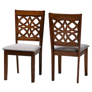 Abigail Grey and Walnut Brown Dining Chair (Set of 2)
