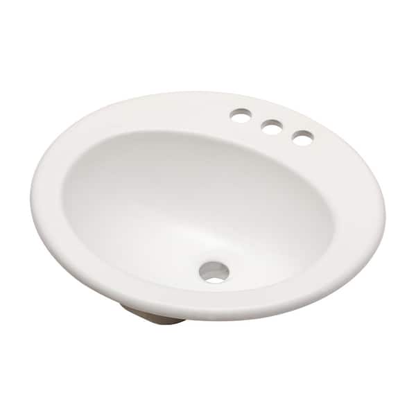 20"x18" Undermount Oval Ceramic Bathroom Sink in White with 3 Faucet Hole
