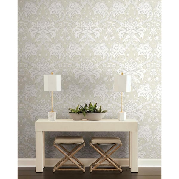 60.75 sq ft Beige French Artichoke Dam Pre-Pasted Wallpaper