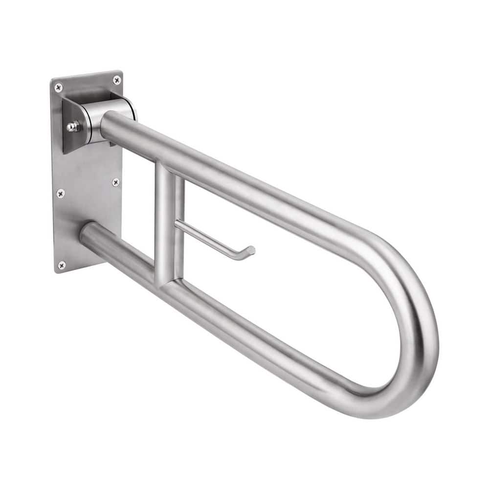 29.5 in. x 35 mm Disabled Flip-Up Bathroom Grab Bar w/ Paper Holder Conceal