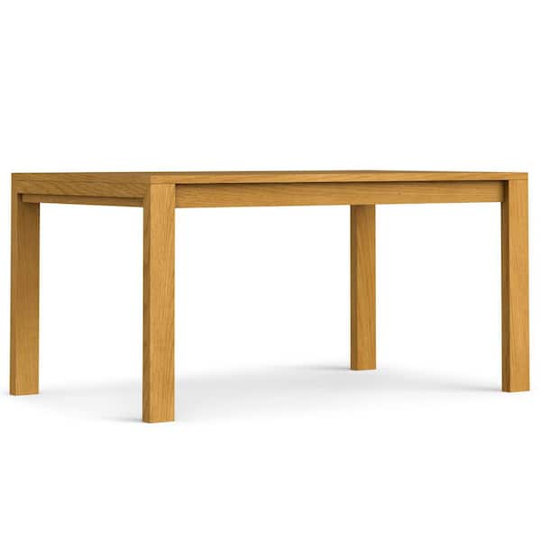 Simpli Home Wilson 60 in. x 36 in. Rectangle Transitional Dining Table in Oak Veneer 4-Legs Seats 4