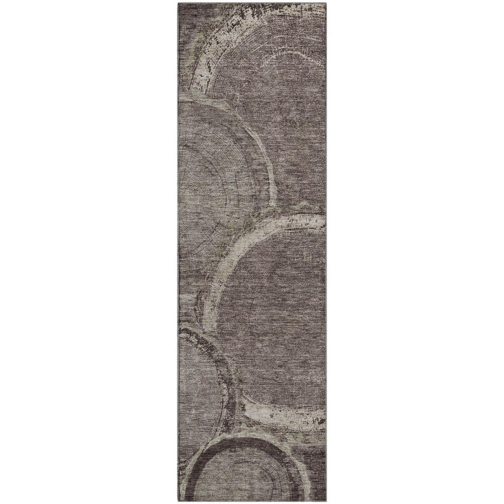 Mayfield Premium Machine Washable Abstract AMF952 Chocolate 2 ft. 3 in. x 7 ft. 6 in. Runner Rug price history on PriceWatchPro