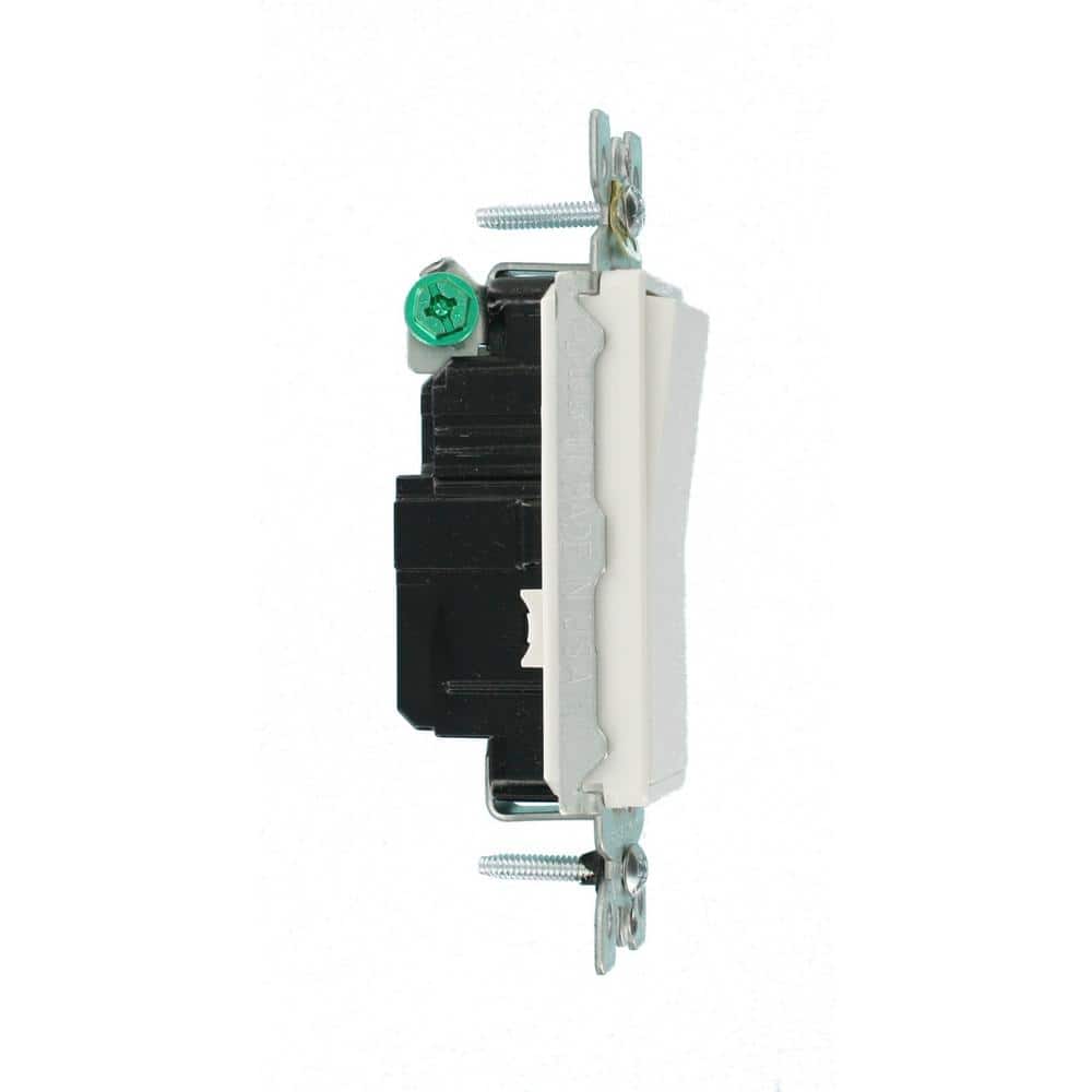 White Steel Single Pole Rocker Switch
