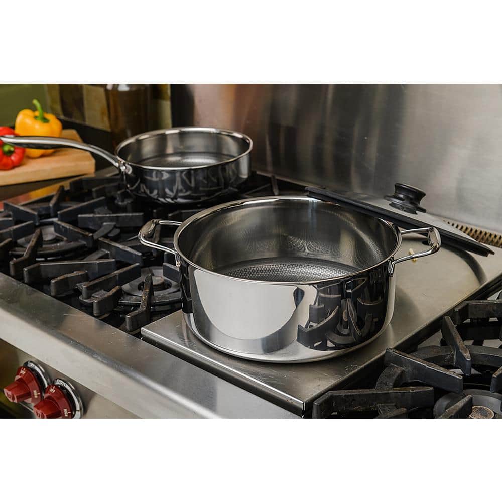 7 Piece Stainless Steel Nonstick Cookware Set with Glass Lids