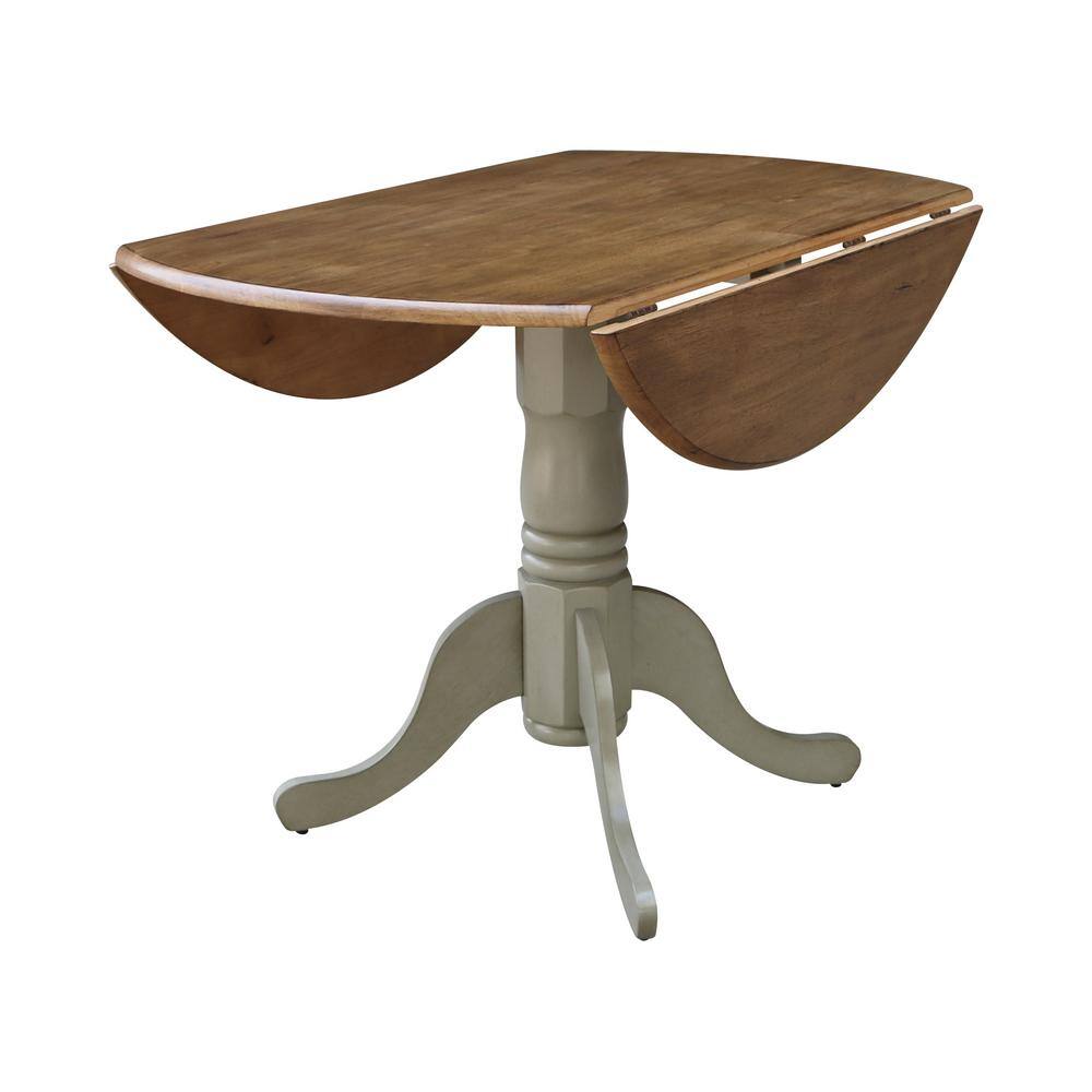 42 in. Hickory & Stone Drop Leaf Table with 2 Ladder Back Chairs